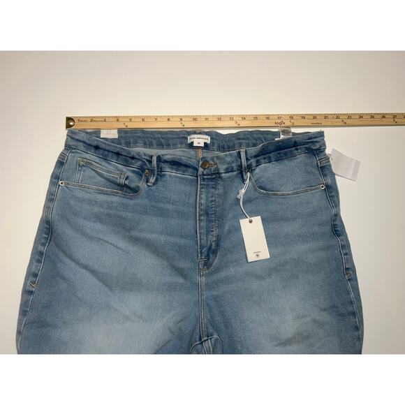Good American New women’s good leg flare with flat tummy tech blue jeans - Picture 6 of 14